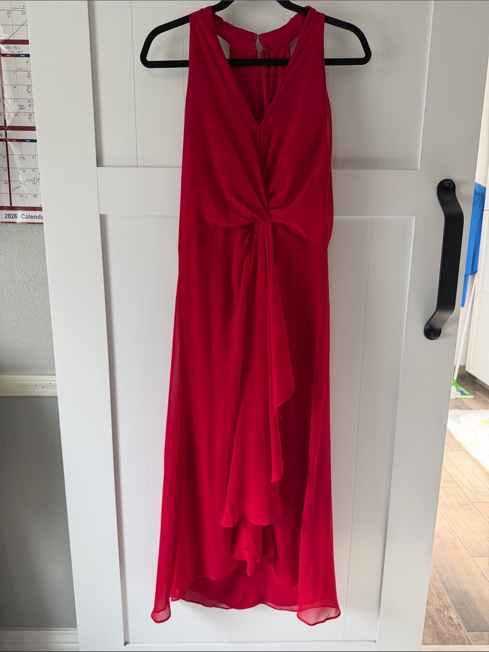 White House Black Market Red Twist-Front Women's Dress